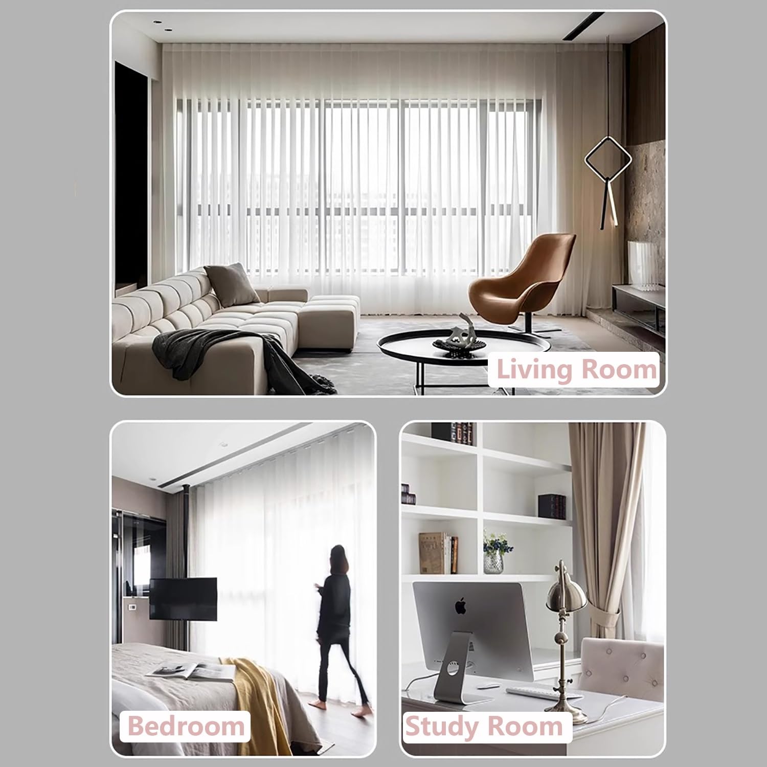 Römische Stange Verdickte Vorhangstange Aluminium Vorhangschiene gardinenschiene 1 läufig Wandvorhangschiene Inkl. Befestigungsmaterial for Fenster Balkon Büros(Black,300cm(9.8ft))