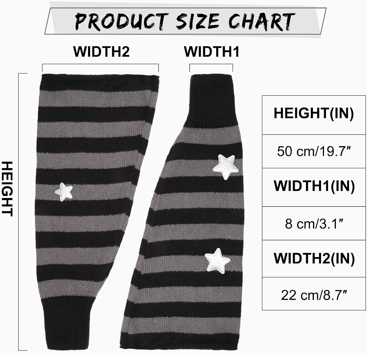 JATEBI 4 Pairs Kawaii Leg Warmers Y2k Flared Leg Warmers Kawaii Harajuku Knitted Socks Goth Lolita Accessories for Women - Image 7