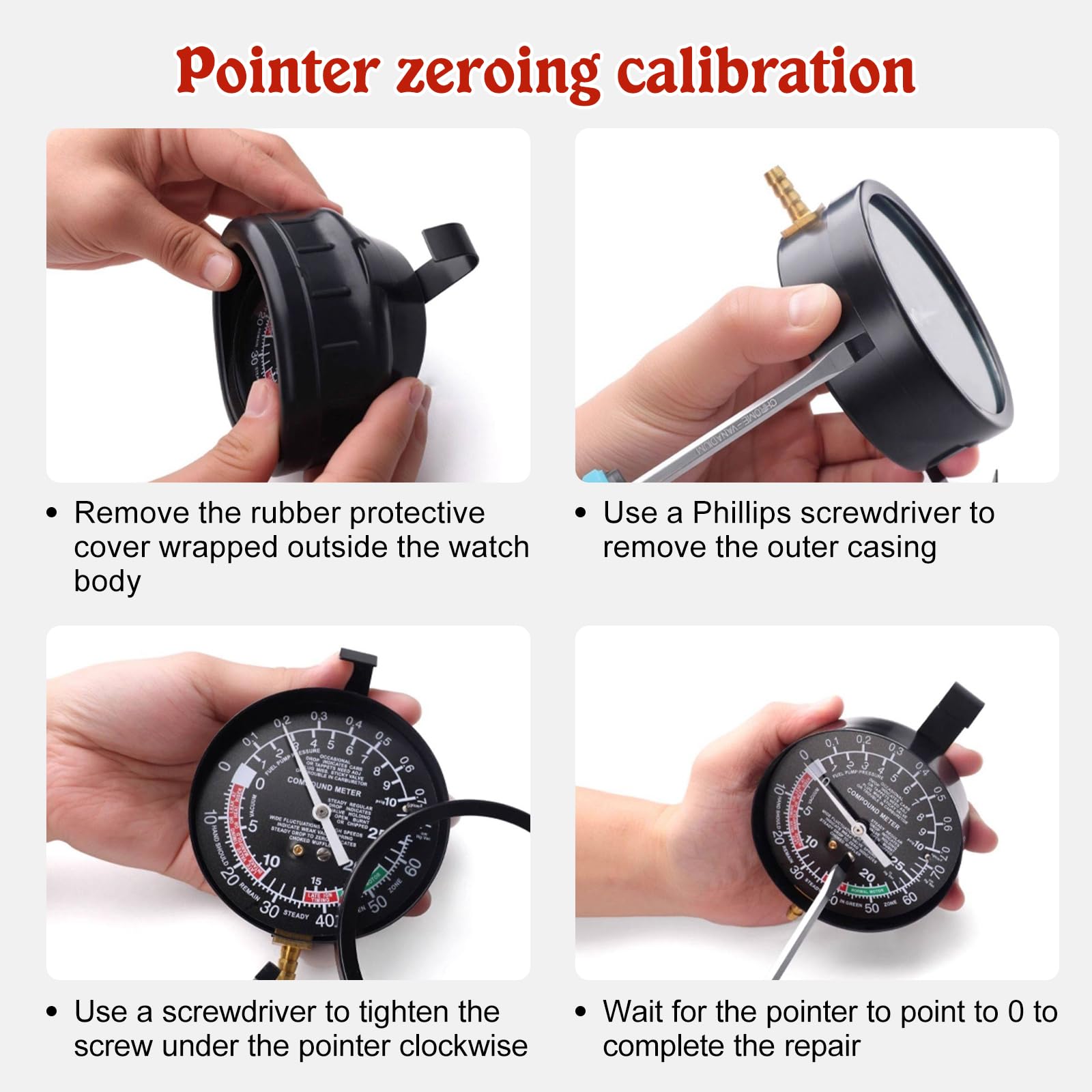 Tester di Pressione Sotto Vuoto 0-10 PSI Tester di Vuoto della Pompa del Carburante, Tester di Pressione Carburatore, Tester di Pressione per Carburatore e Pompa Adatto a Diversi Modelli di Auto