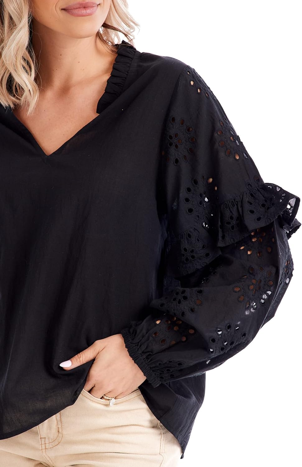 Mud Pie Women's Women's Amaya Eyelet Top