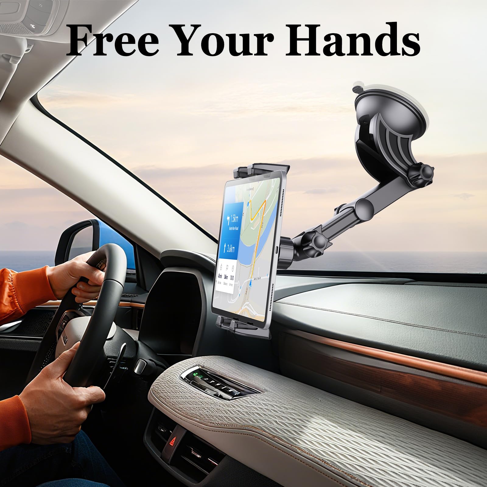 OHLPRO Tablet Holder Car Dashboard Windshield, 360° Adjustable Suction Cup Mount for iPad 5"-13" iPad Pro Air Mini Galaxy Tab S9 Fire HD 10 Switch Kindle