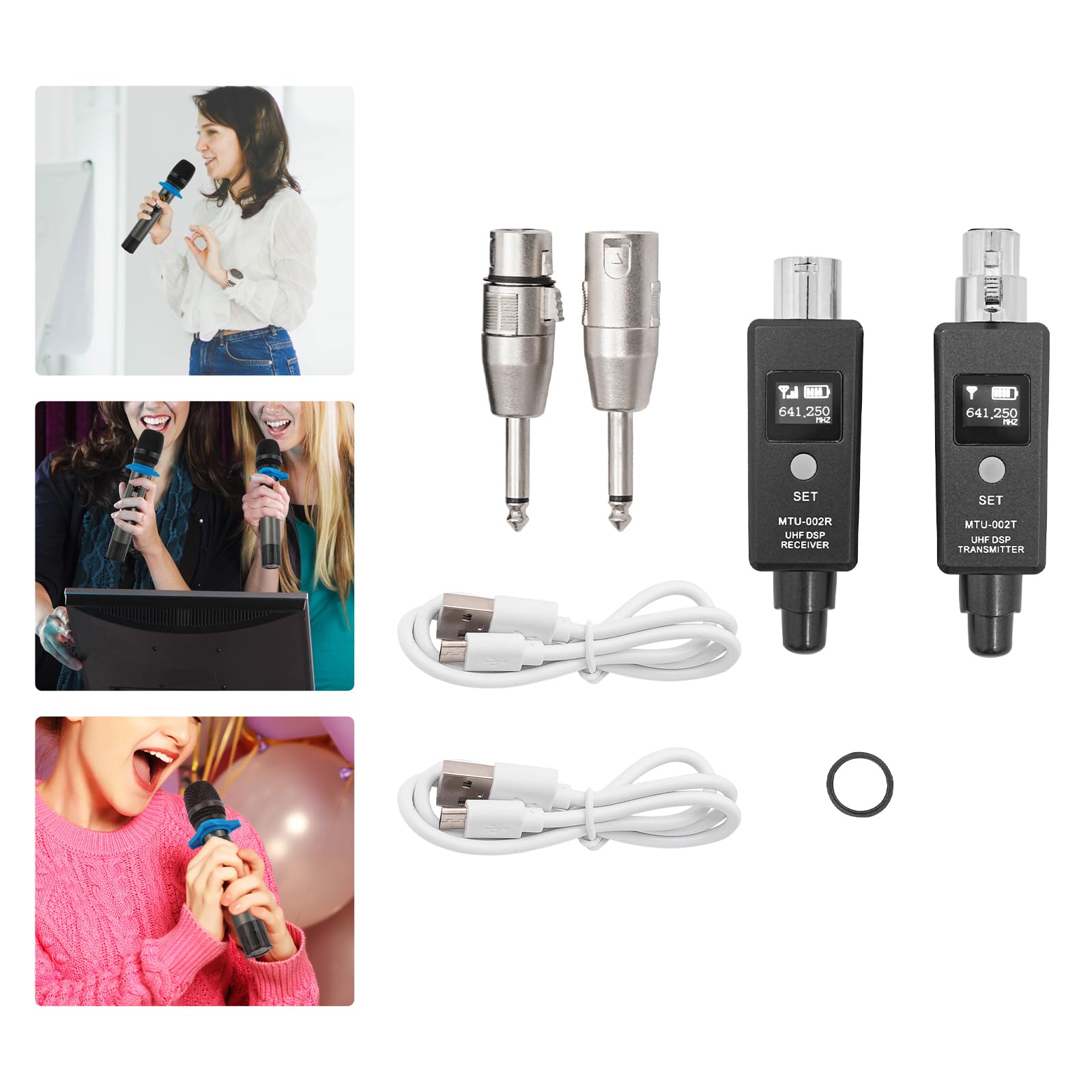 Conjunto De Transmisor Y Receptor De Micrófono Inalámbrico, Sistema De Microfono Enchufable Xlr Profesional De 2 4 Ghz Adaptador Inalambrico De Baja Latencia Para Microfonos Dinamicos E Instrumentos