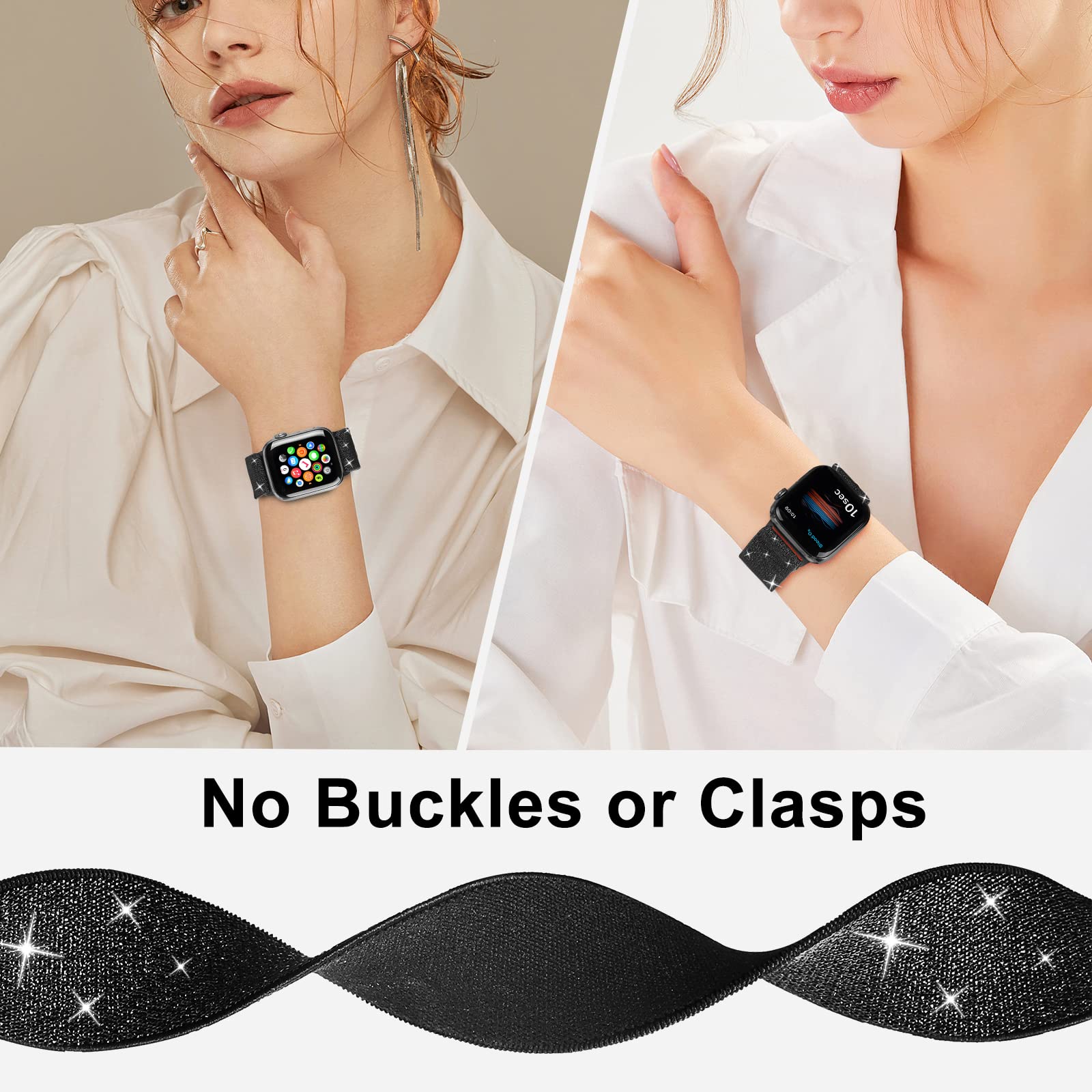 Bracelet élastique tressé Solo Loop compatible avec Apple Watch Band 38 mm, 40 mm, 42 mm, 44 mm, 44 mm, bracelet de sport élastique pour homme et femme, sans fermoir