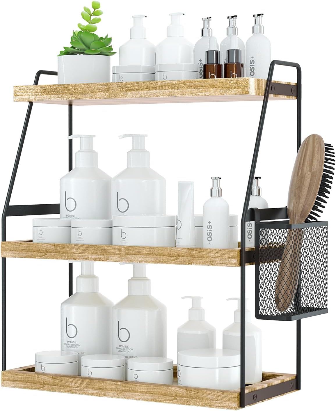 Amazon.com: Bathroom Organizer Countertop, Wood Tray Bathroom Counter ...