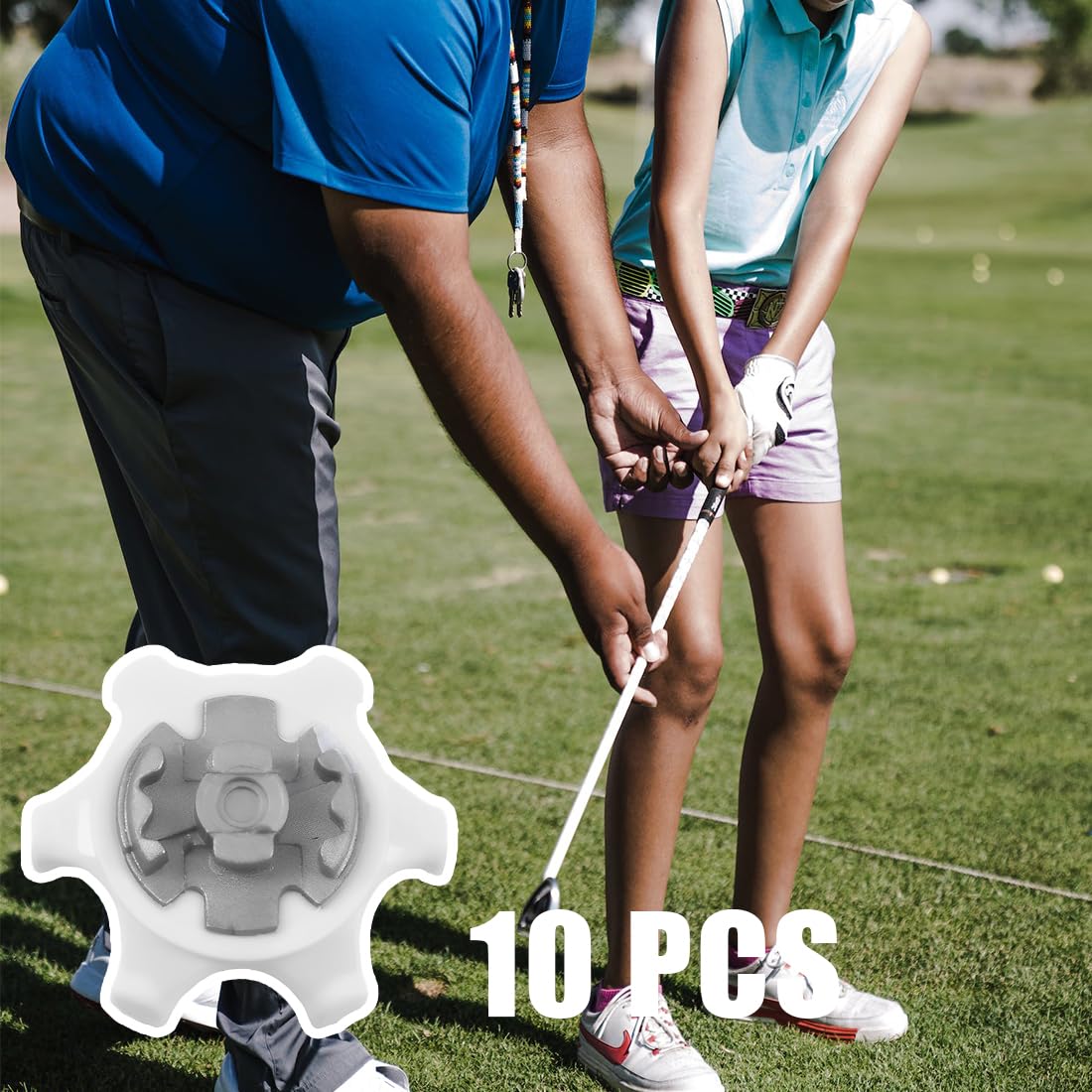 10 PCS Tacchetti per Scarpe da Golf Antiscivolo,Golf Shoe Spike di Ricambio, Golf Shoe Spike di Ricambio Set di Punte da Golf Tacchetti da Golf Golf Scarpa Tacchetti Tacchetti Denti Facile