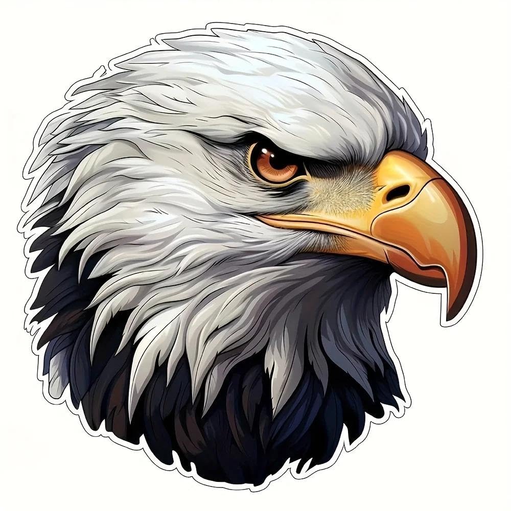 1pc Bald Eagle Head Vinyl Sticker Waterproof Decal for Car Motorcycle Laptop Decor