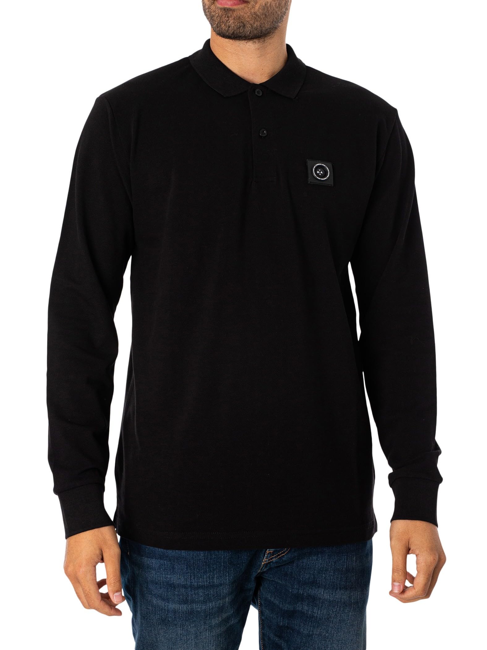 Marshall ArtistMen's Siren Longsleeved Polo Shirt, Black