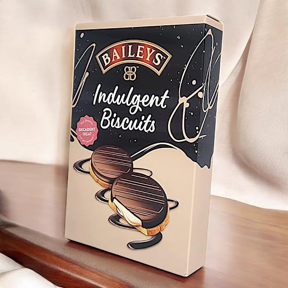 Indulgent Biscuits with Chocolate Flavour Coating and Irish Cream Flavour Filling 180g Box For kids & Adults (Single Pack)