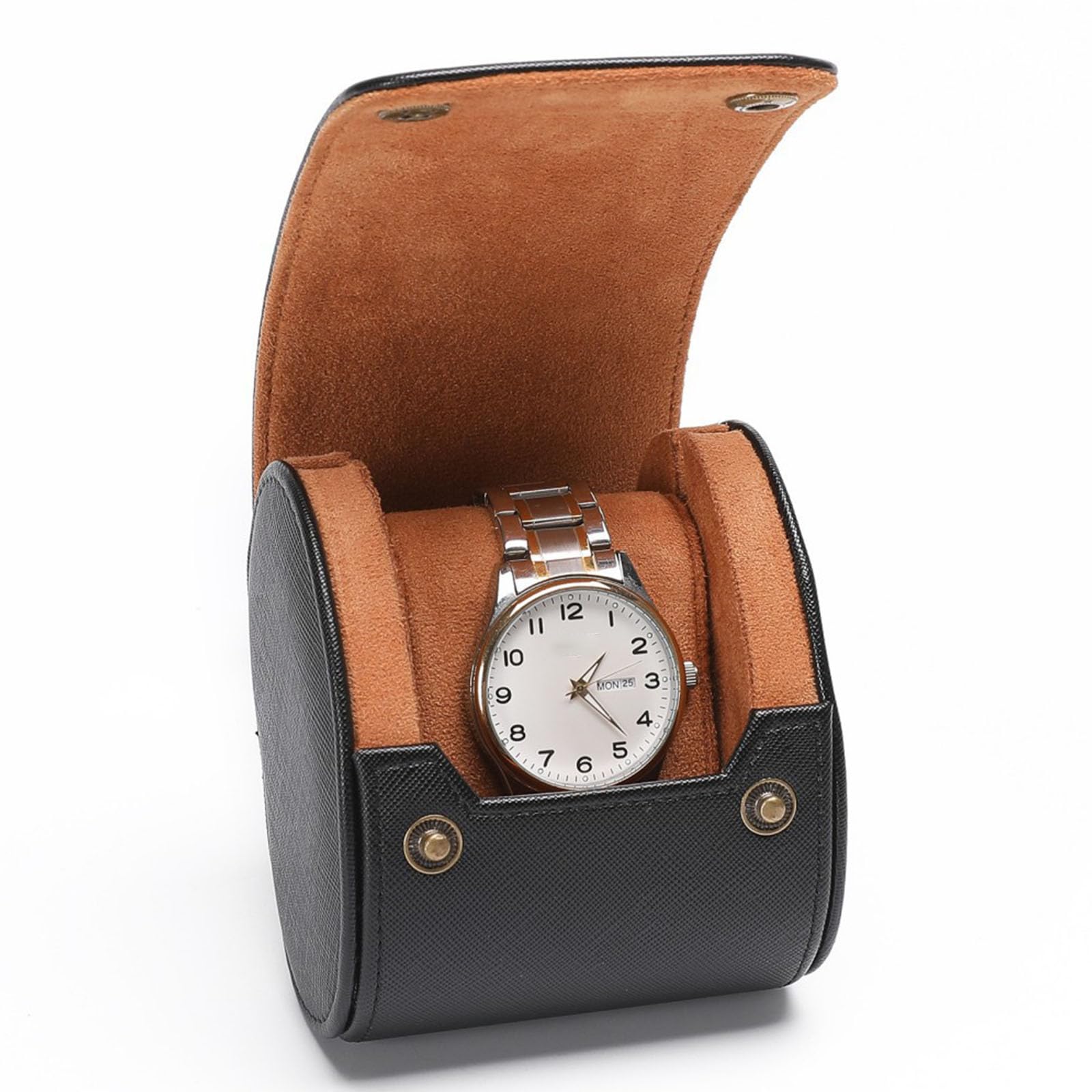 PURPLELILY Estuche de viaje para reloj, caja de almacenamiento para relojes de pulsera, almohadas extraíbles, contenedor de joyería para viajeros de negocios, contenedor de reloj, caja protectora