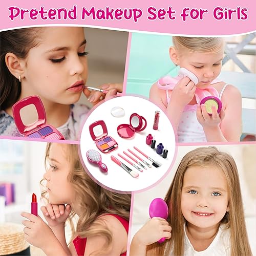 Miniatura 3 de Bolsa de juego para niñas pequeñas, juguetes de maquillaje para niños pequeños de 3, 4, 5, 6, 7 años, bolso para niños pequeños con accesorios,