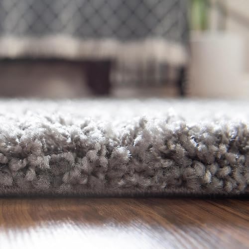 Miniatura 12 de Unique Loom Solid Shag Collection - Alfombra de área (8 x 10 pies, ovalada, gris nube)