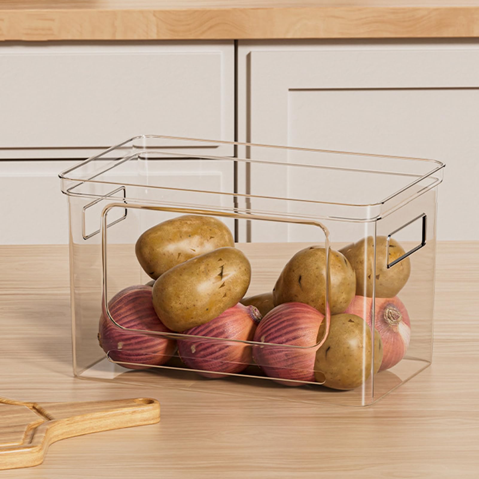 Basura Bag Holder - Laundry Room Clear Bins | Grocery Bag Dispenser with PET Construction for Kitchen Under Sink Gabinets Pantry Bathroom Household Camping Organization Grocery Sack Storage