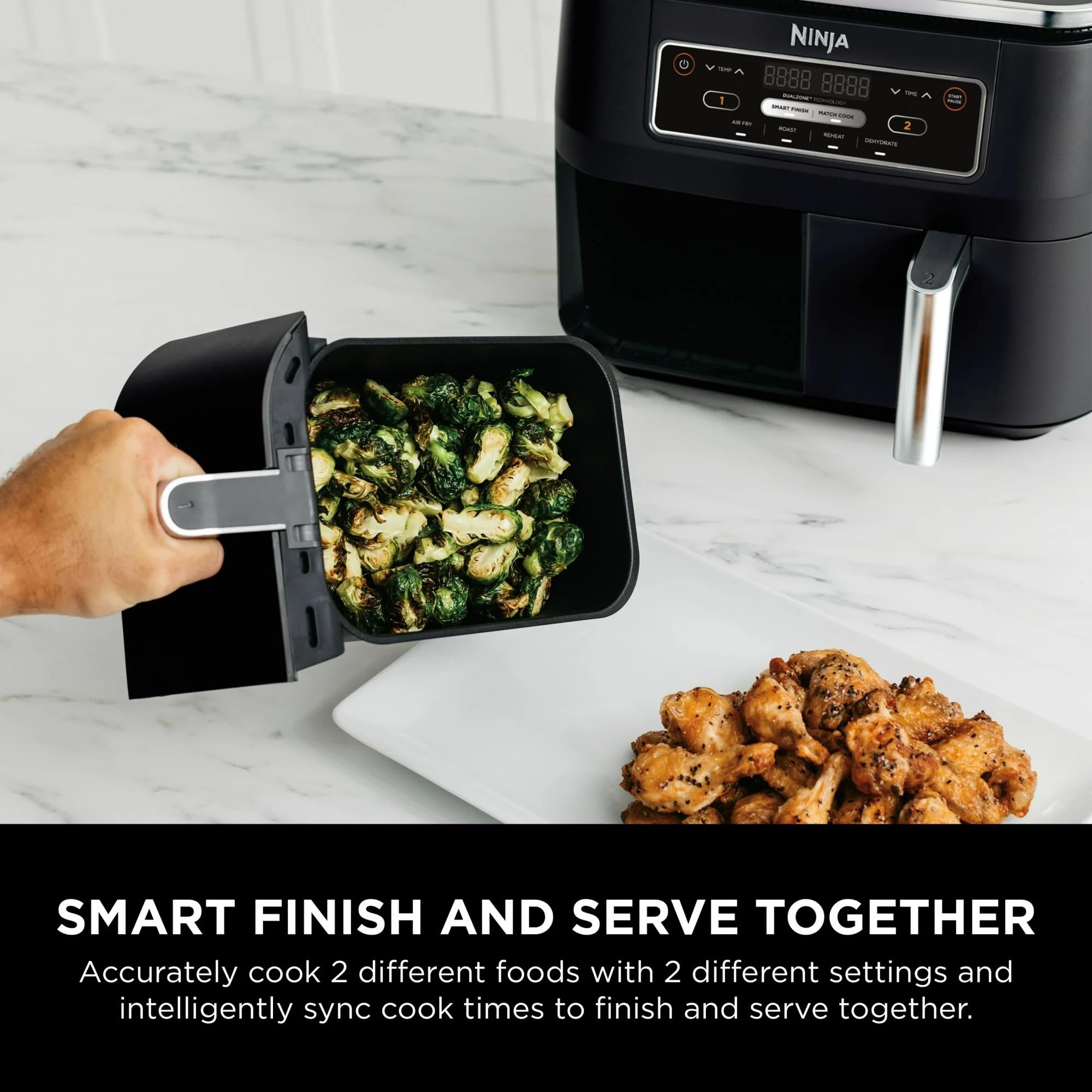◆チャピ◆④ Amazon.com: Ninja Foodi 4-in-1 8-qt. 2-Basket Air Fryer with