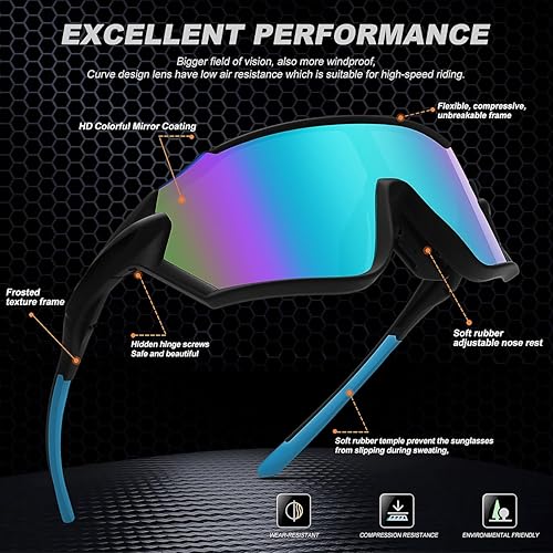 Miniatura 6 de Gafas de sol de ciclismo para hombres y mujeres, para béisbol, correr, pesca, deportes, protección UV400