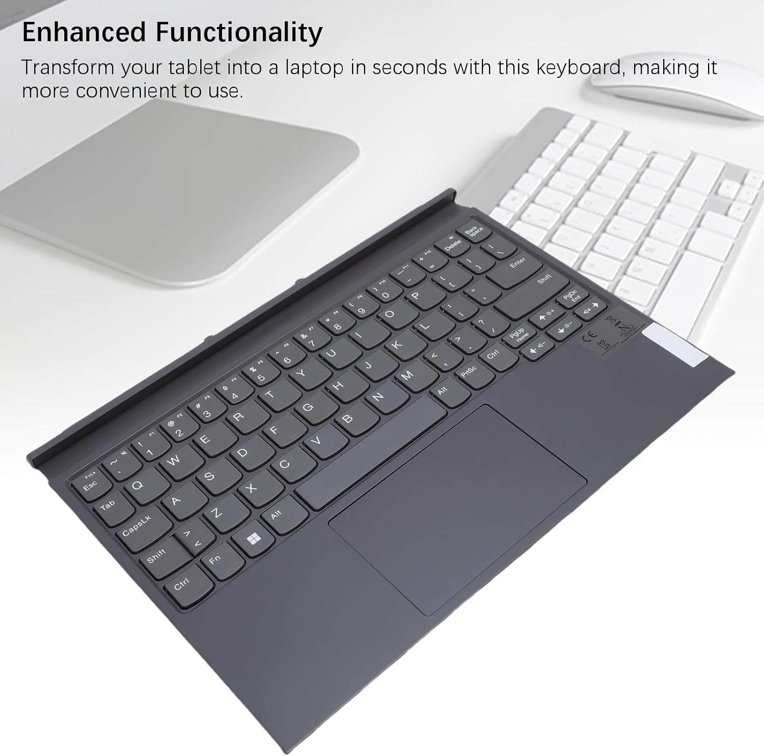 Tablet Keyboard with Touchpad, Ultra Slim US Keyboard Layout Full Key Keyboards Universal Rechargeable Small Portable QWERTY Keypad Suitable for D10 Yoga Duet 3