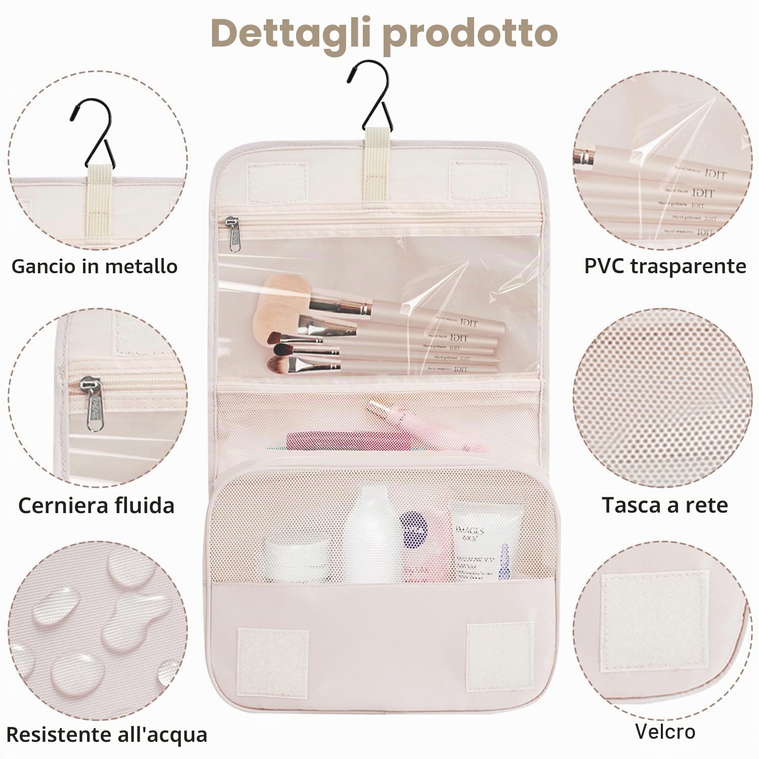BAGAIL Set da 10 cubi da viaggio di varie dimensioni Organizer da viaggio per accessori da viaggio Bagaglio a mano Valigia - Crema