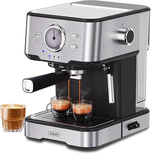 Gevi Máquina de café expreso de alta presión, máquinas de espresso compactas con espumador de leche Varita de vapor, café profesional, capuchino, disponible en Yaxa Venezuela