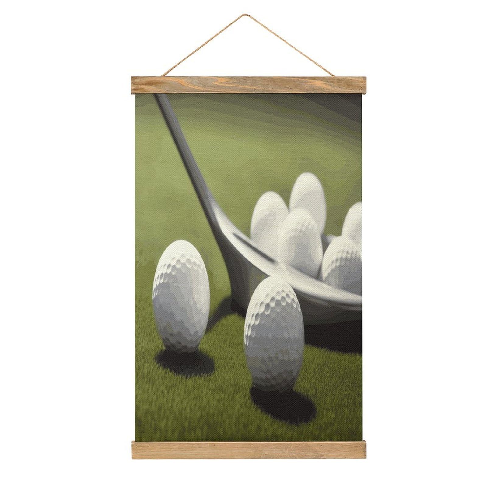 JTREHY Golf Linen Hanging Painting Vintage Poster Wall Art Prints Personality Style Wall Hanging Poster for Living Room Office Bedroom Decor Frame 13.2 X 20.47 Inch