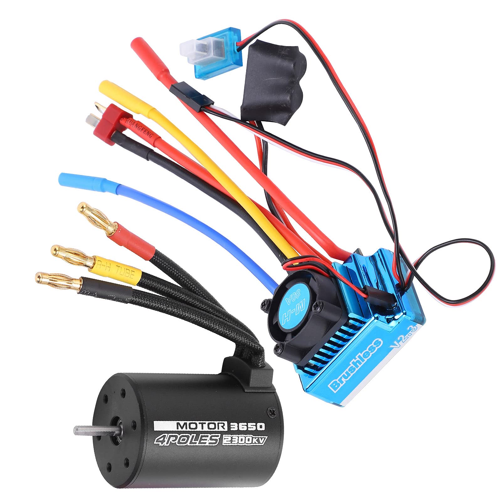 Zestaw Silnika Bezszczotkowego RC 80A ESC do Modeli | Wodoodporna konstrukcja, wysokowydajne komponenty, ochrona przed niskim ciśnieniem, uniwersalne dopasowanie do samochodów