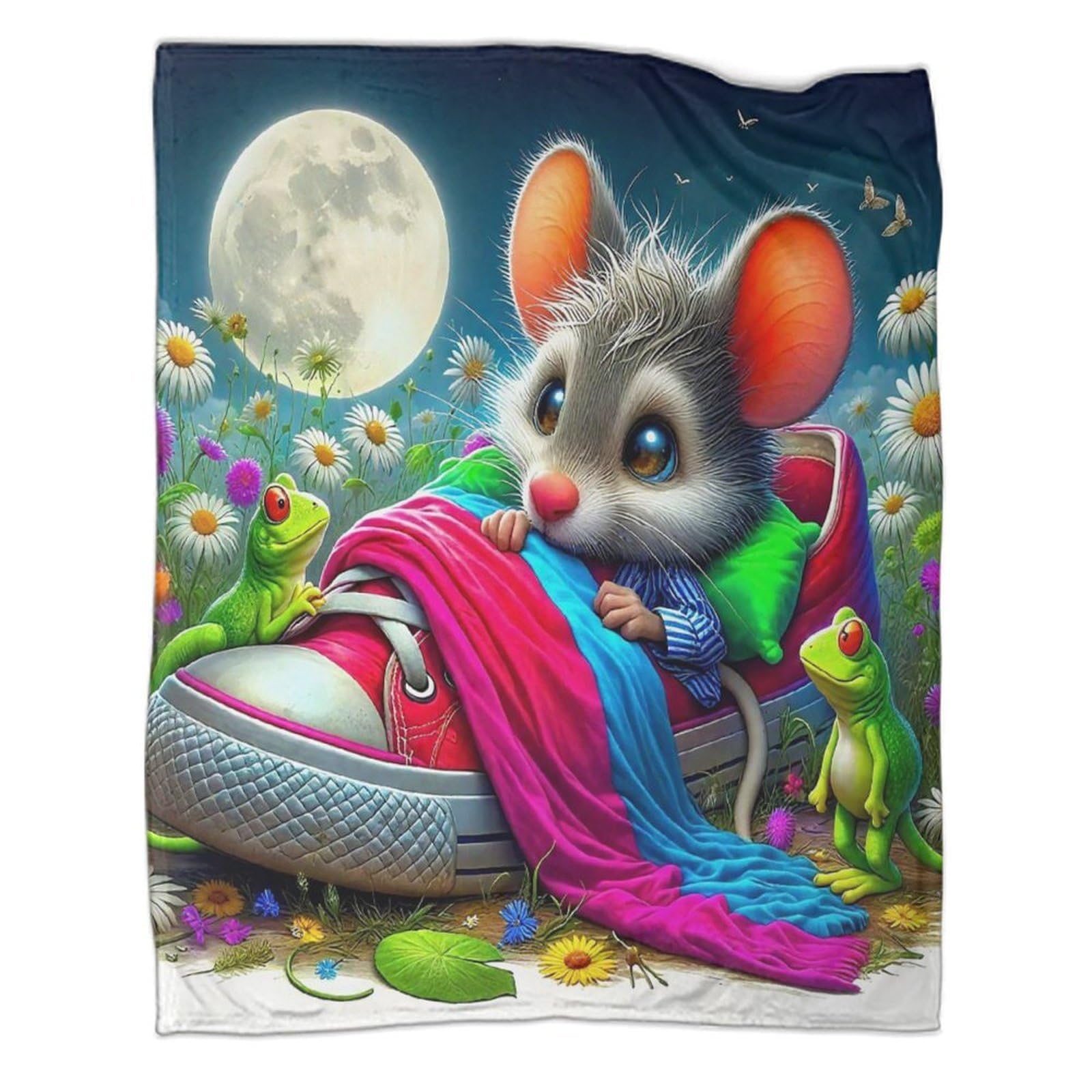 Couverture flanelle 3D lune douce légère plaid lit enfant 150x200cm