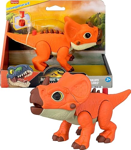 Miniatura 8 de Fisher-Price Imaginext Figura de acción de dinosaurio del mundo jurásico con movimiento activado por niños, juguete de Tiranosaurio Rex de 20 cm