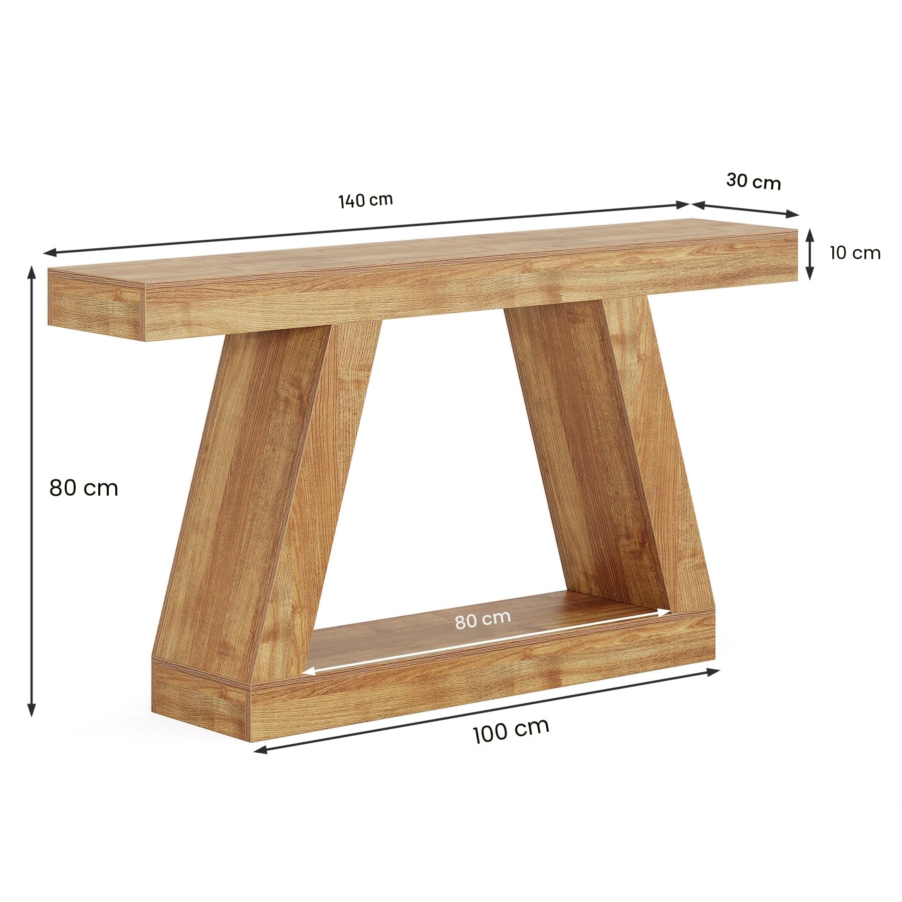 Tribesigns Table Console d'entrée, 140 x 30 x 80 cm, Table d'appoint en Bois de Ferme avec Rangement pour Entrée, Chambre, Salon, Couloir, Marron