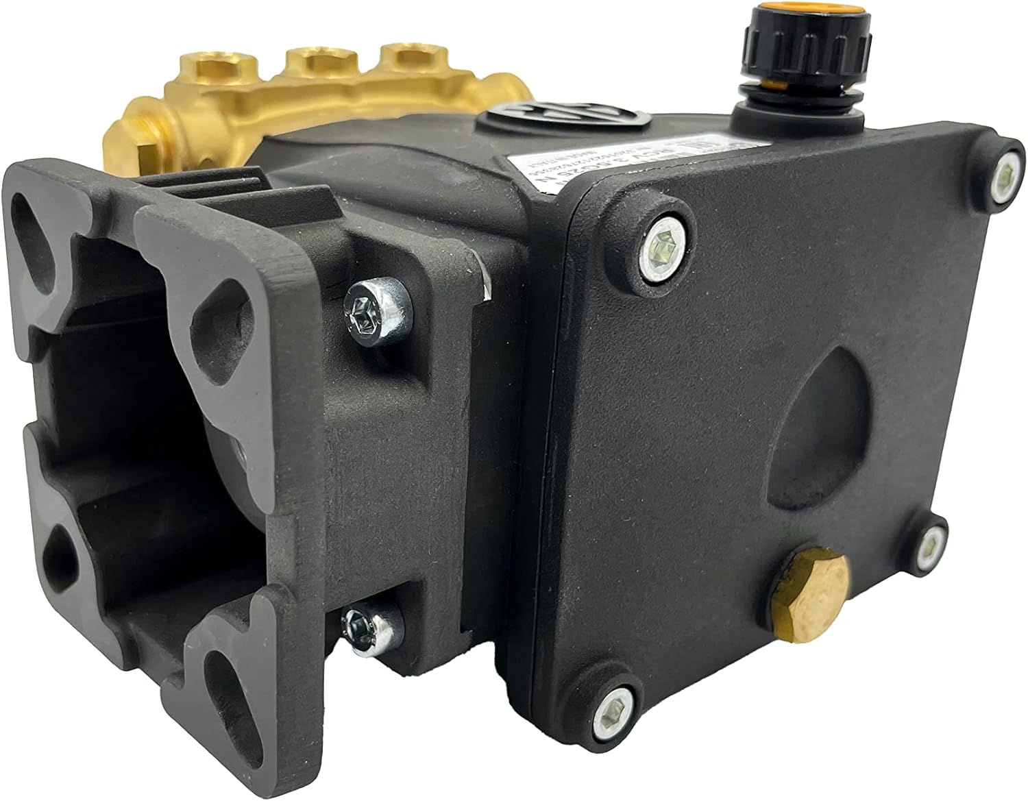 Annovi Reverberi RCV3G27D-F7 ¾” Hollow Shaft Replacement Commercial Pump. 2700 PSI, 3 GPM, 186 Bar, 3400 RPM, Brass Head, D Version Style Pressure Washer Pump, Aluminum Connection Rods.