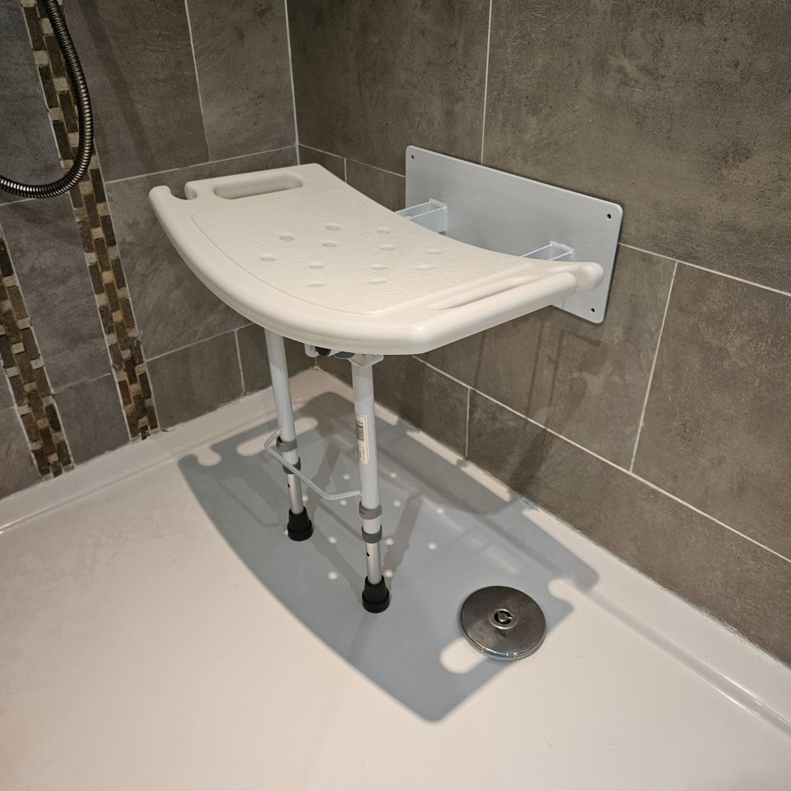 Montado en la pared doblan hacia abajo asiento de ducha con patas ECSS05W