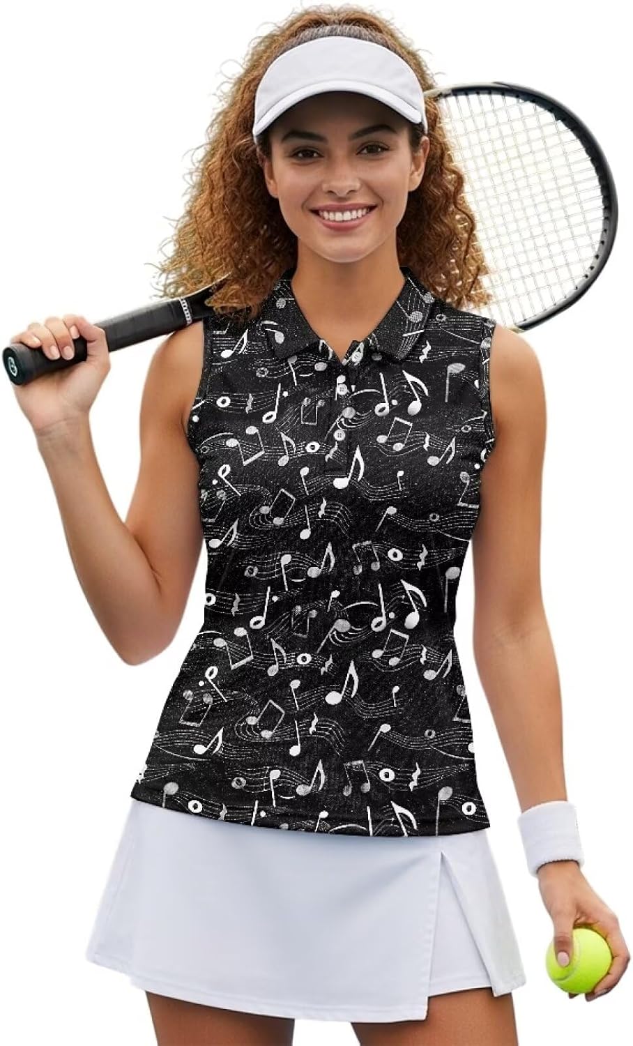 Women's Golf Shirts Sleeveless 3 Buttons Tennis Tank Tops Racerback with Collar Quick Dry Athletic Summer Tops
