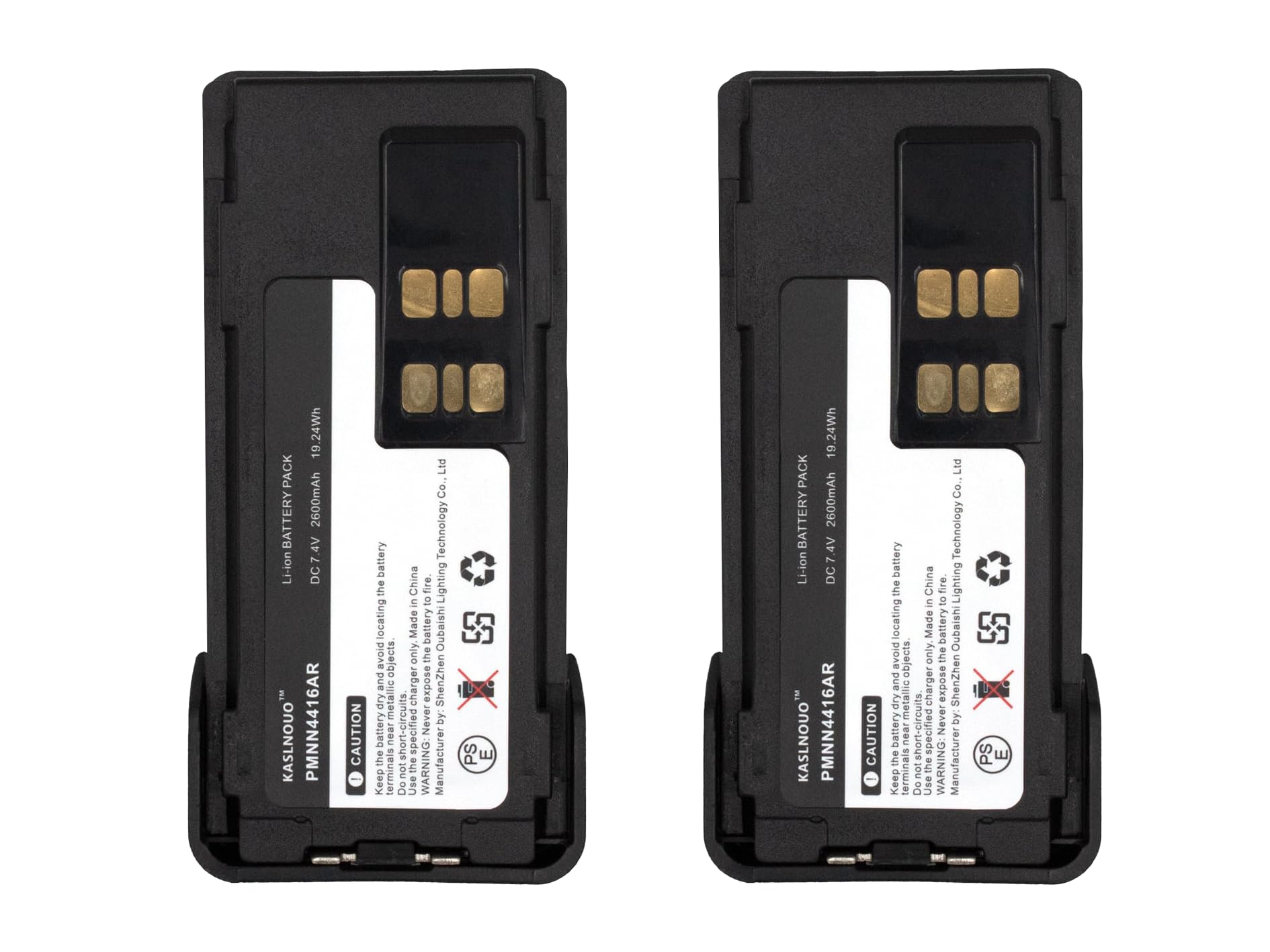 KASLNOUO 2-Pack Battery Replacement for Motorola PMNN4493A PMNN4491A PMNN4409AR XPR7550 XPR7500 XPR3550 XPR3300e 7.4V 2600mAh with Belt Clip