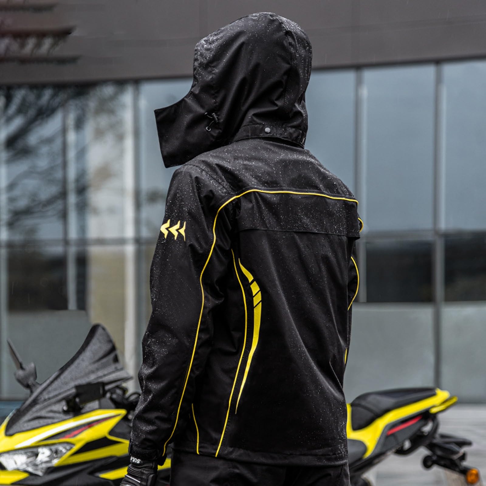 GeRRiT Regen-Set für Herren und Damen, wasserdicht, für Motorrad, Regenanzug, für den Außenbereich, reflektierend, Set aus Jacke und Hose, wasserdicht, 2-teilig, für Fahrrad, Reiten, Radfahren,