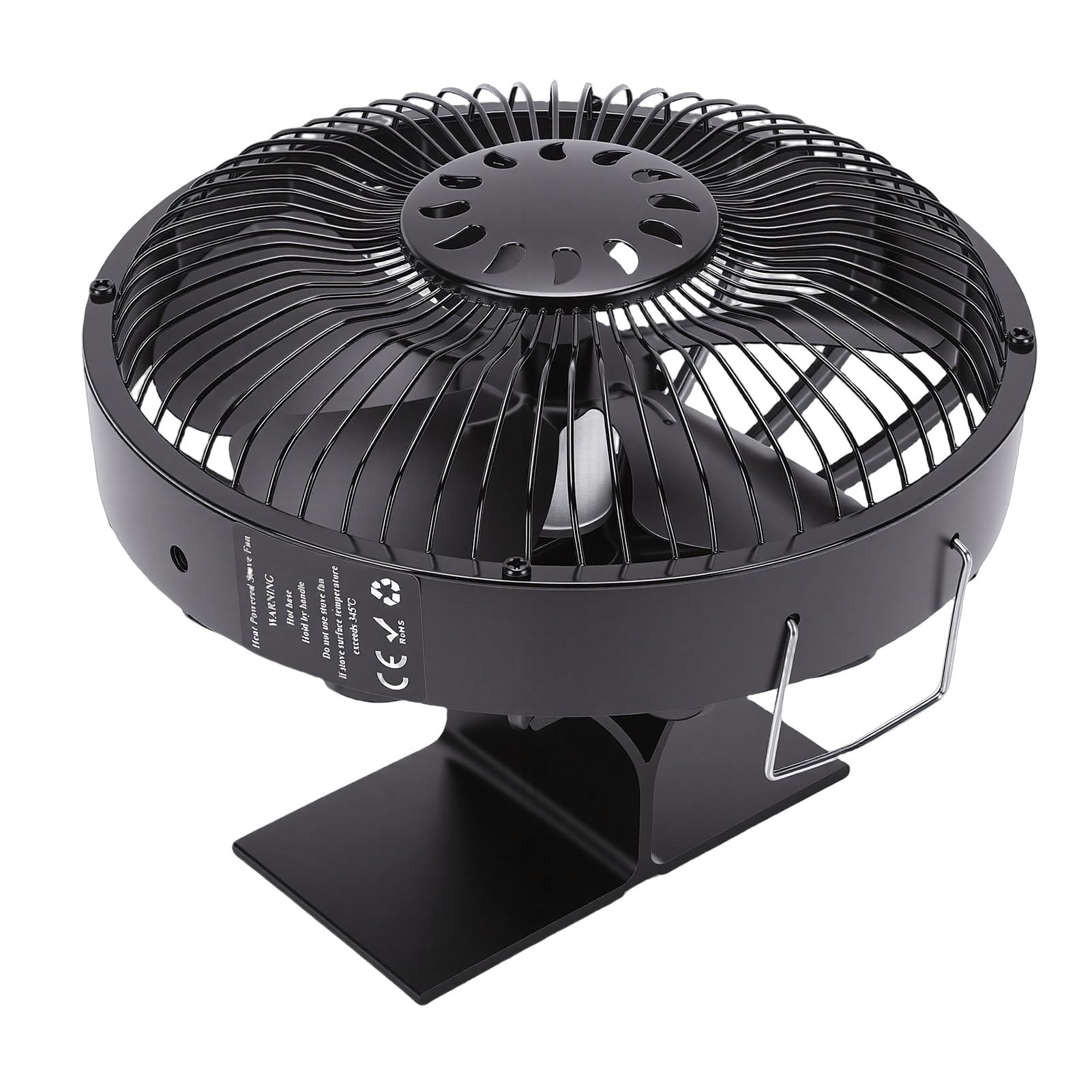 Fockety Ventilador de Estufa de Leña, Aleación de Aluminio Portátil, Compacto, de Alto Flujo de Aire, Ventilador de Chimenea Accionado por Calor, Ventiladores de Chimenea Redondos