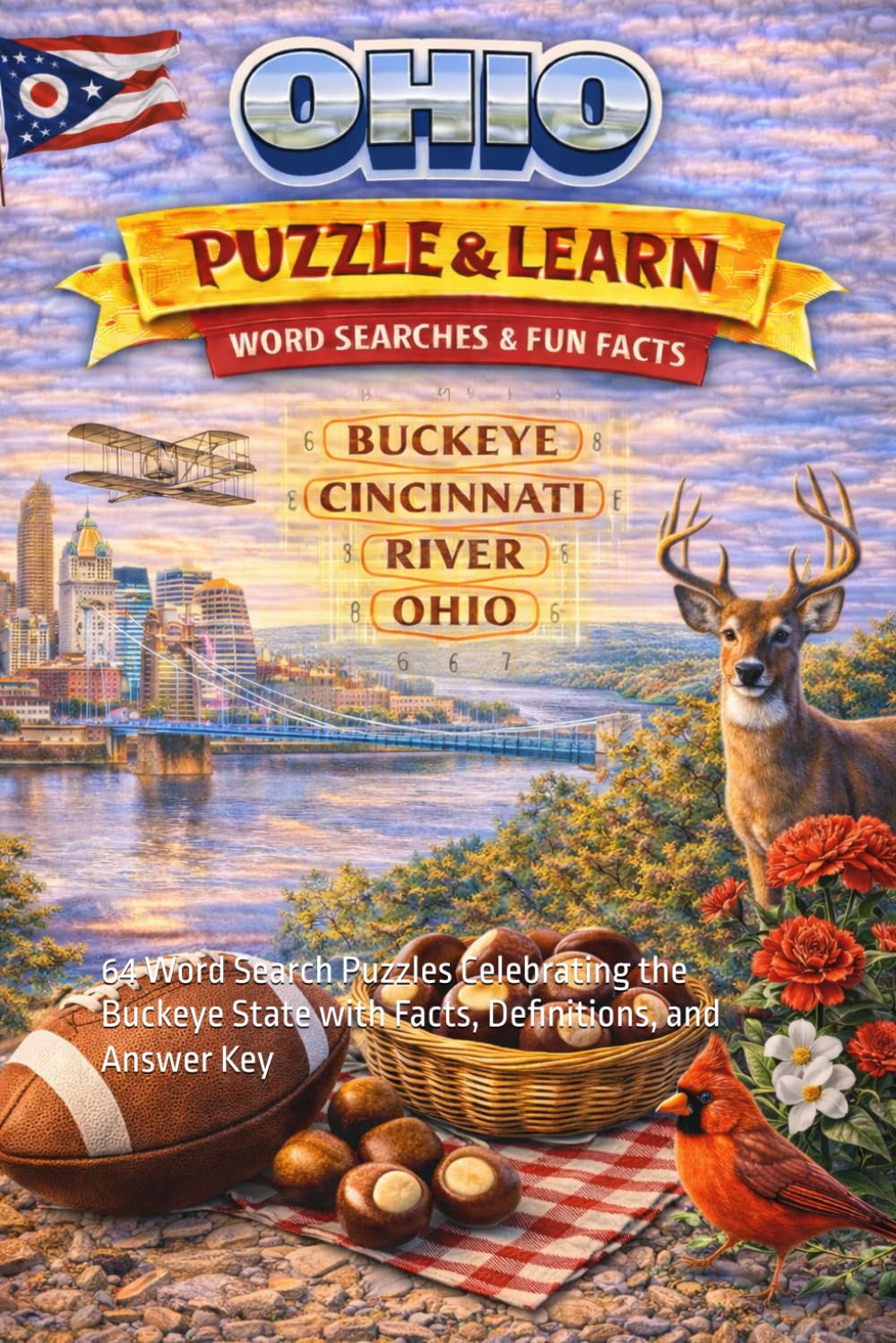 Ohio Word Search Puzzle and Learn: 64 Word Search Puzzles Celebrating the Buckeye State with Facts, Definitions, and Answer Key (Ultimate States Word Search and Learn Collection)