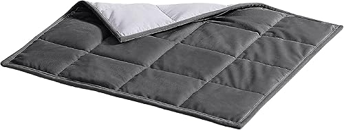 Dream Lab Manta reversible de enfriamiento de acupresión calmante con cuentas de vidrio, 5 libras, color carbón