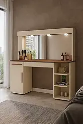 Penteadeira Camarim Luxo Moderna Com Espelho Incluso Cj