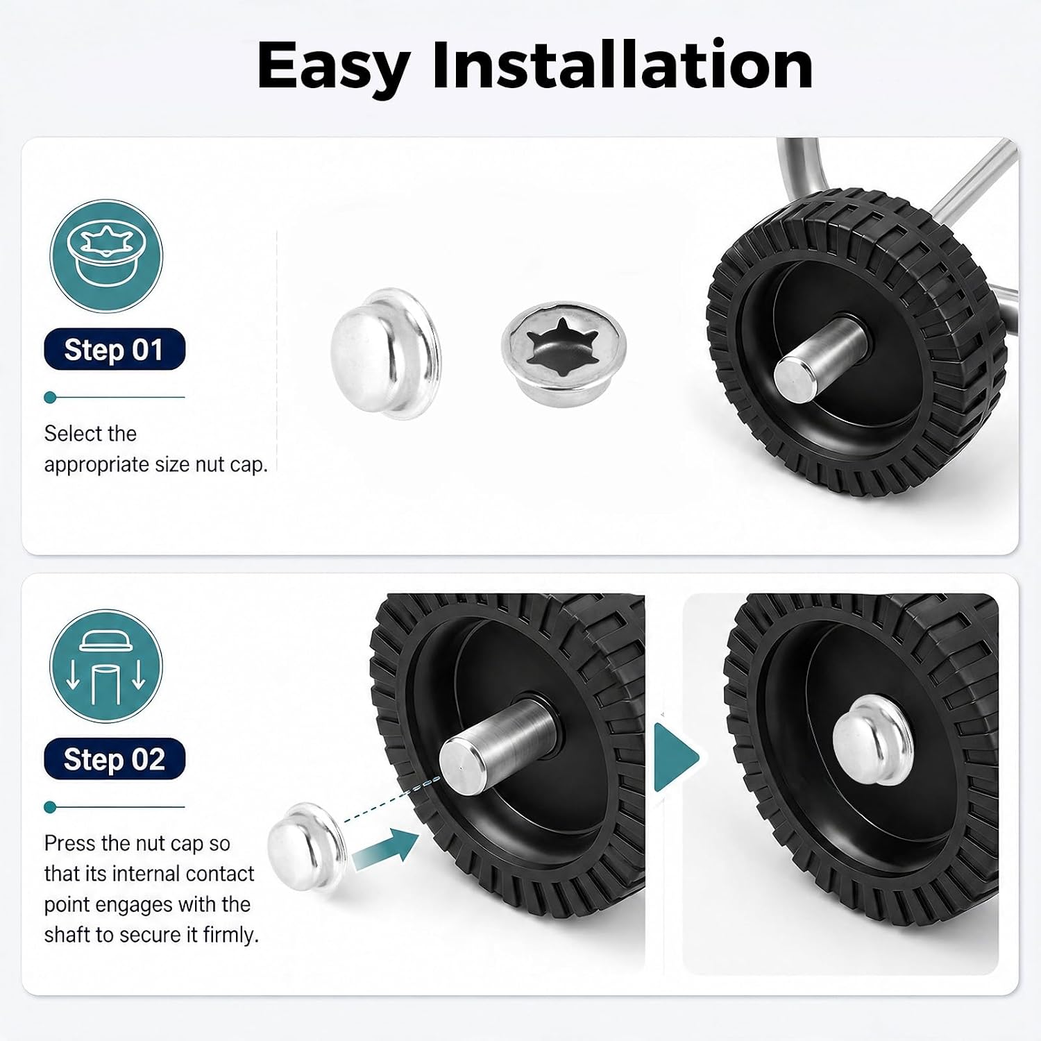 Gosknor 40pcs Push on Pushnut Caps, Push on Axle Caps (M5/M6/M8/M9/M10)
