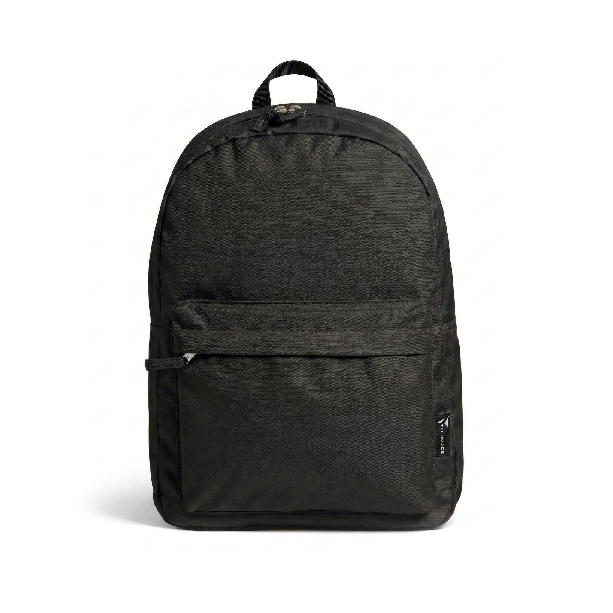 TECHMADE Zaino Scuola/Casual Unisex Multifunzionale 30x15x40 cm – IDEALE PER: Lavoro, Scuola, Ufficio, Tasche, Tempo Libero, Tasche Multiple e Cerniere Resistente - Poliestere 600D PVC (Nero)