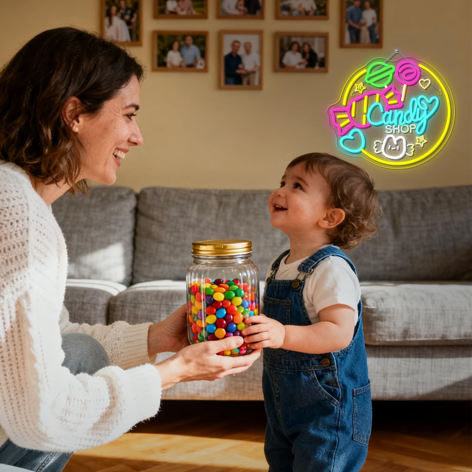 Candy Shop Neon Led, Caramelo Luces Neon Regulable para Decoración, Tienda de Golosinas Letrero Led para Tienda de Dulces,Pastelería,Fiestas,Sala de Estar,Regalo para Niños