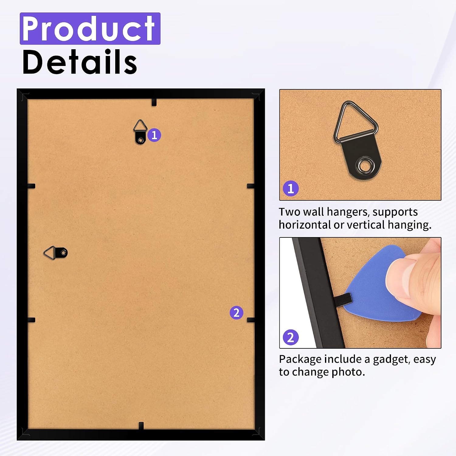 NEXCOVER A4 Frame 2PK, Black 8.3 x 11.7 Frame with Shatterproof HD Plexiglass, A4 Picture Frame with Mat for Wall Hanging image 3