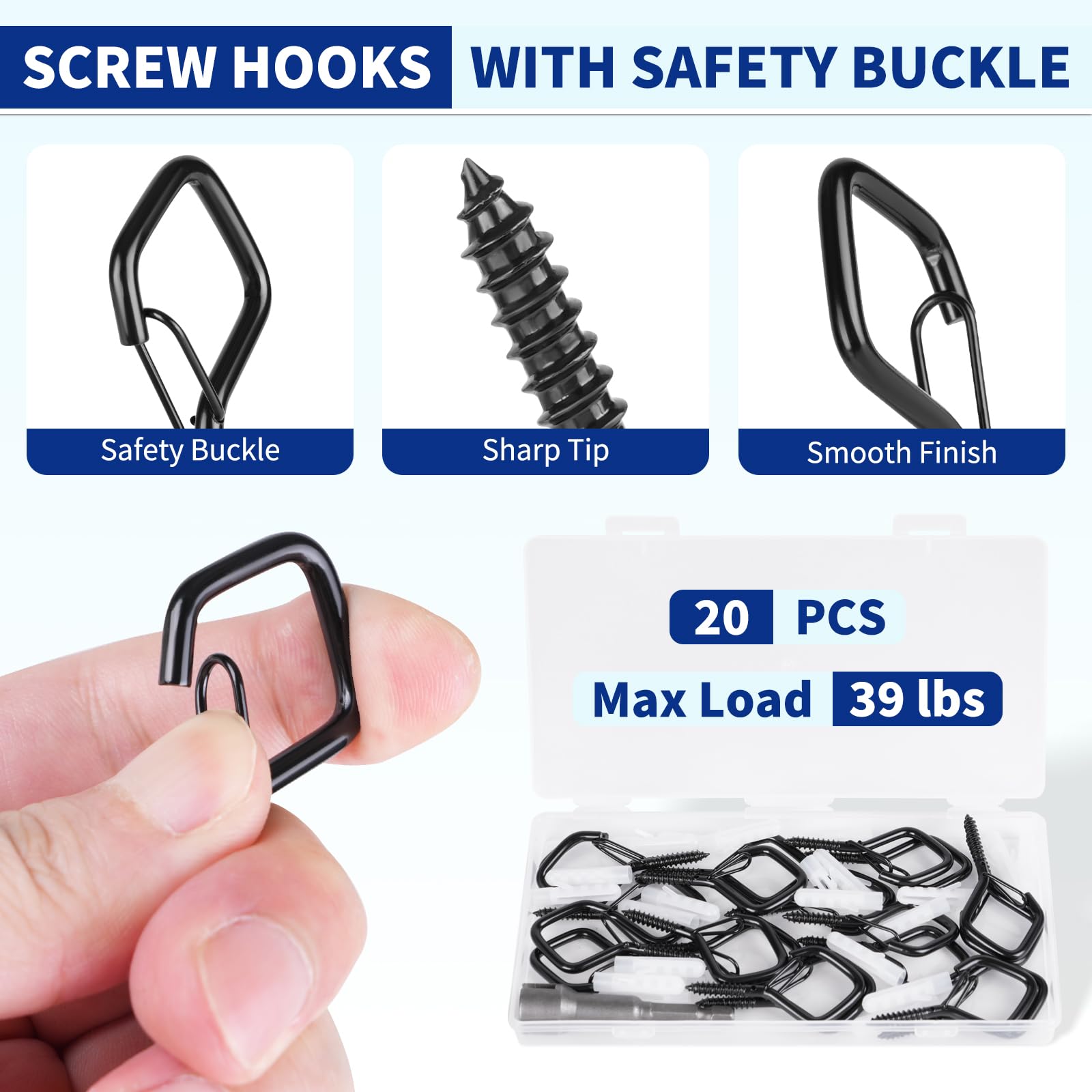 RELBRO Q Hooks - Heavy Duty Screw-In Hooks -5 RELBRO Q Hooks - Heavy Duty Screw-In Hooks -5