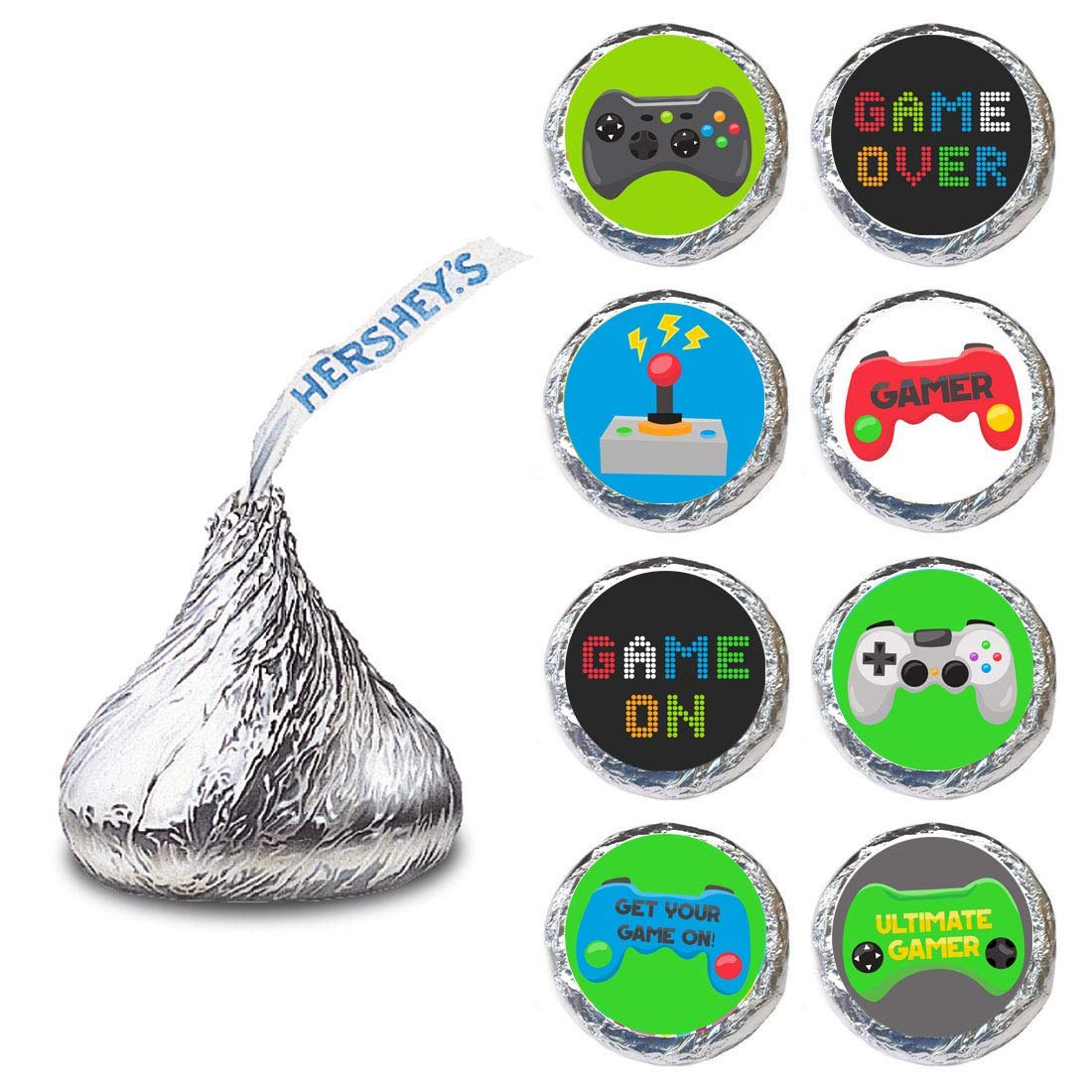 Video Games Labels for HERSHEY’S KISSES Chocolates by Adore By Nat - Birthday Candy Sticker Party Favor - Set of 240
