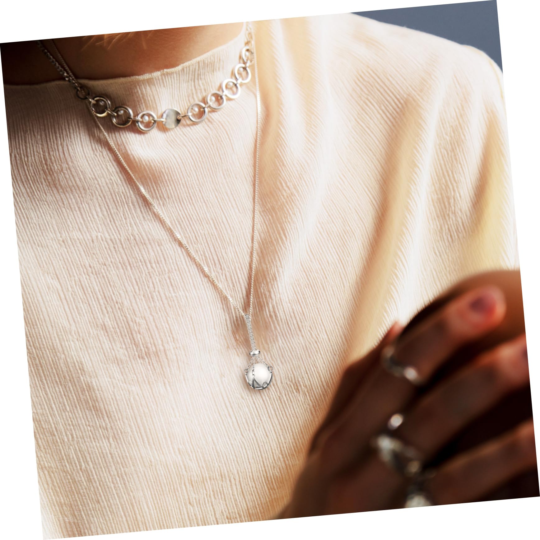 Amazon | HAPINARY 2 個 ヒーリングストーンケージネックレス 石英石