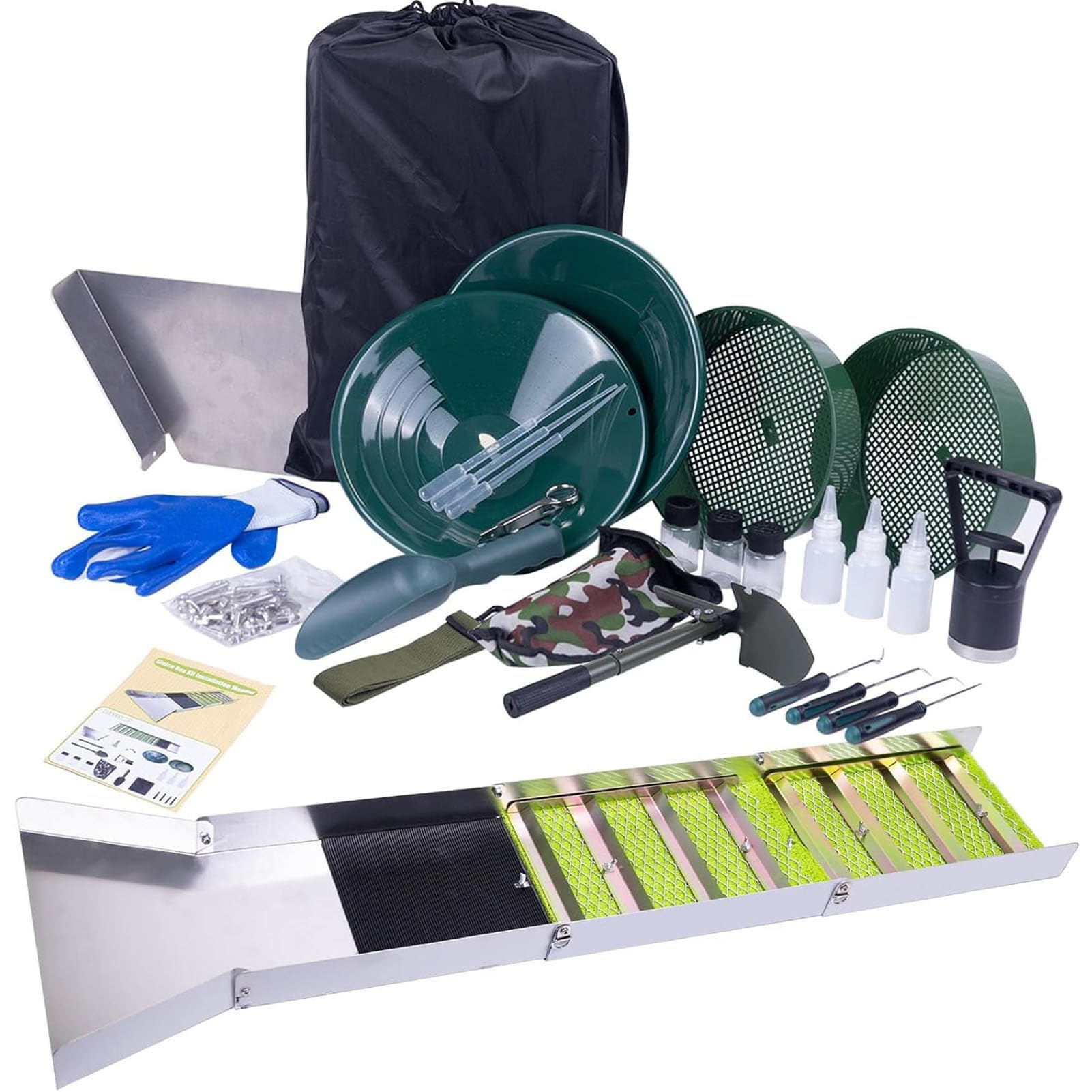 Kit de paneo dorado en aleación de aluminio con caja de esclusa resistente