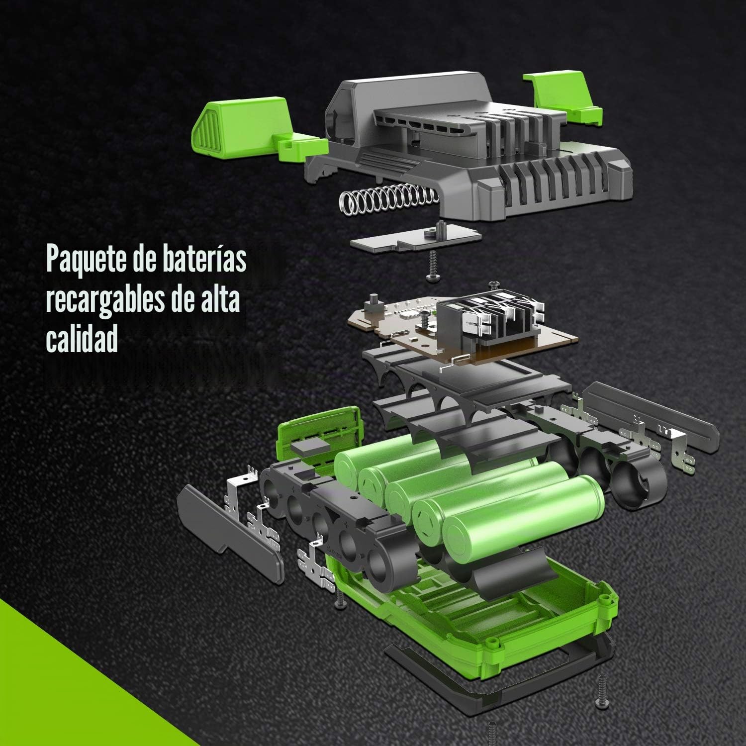 WORKPRO Batería Litio 20V 4,0Ah Sin Efecto Memoria Compatible | Mayor Capacidad para Trabajos Prolongados, Diseño Compacto y Protección Eficiente para Uso Continuo