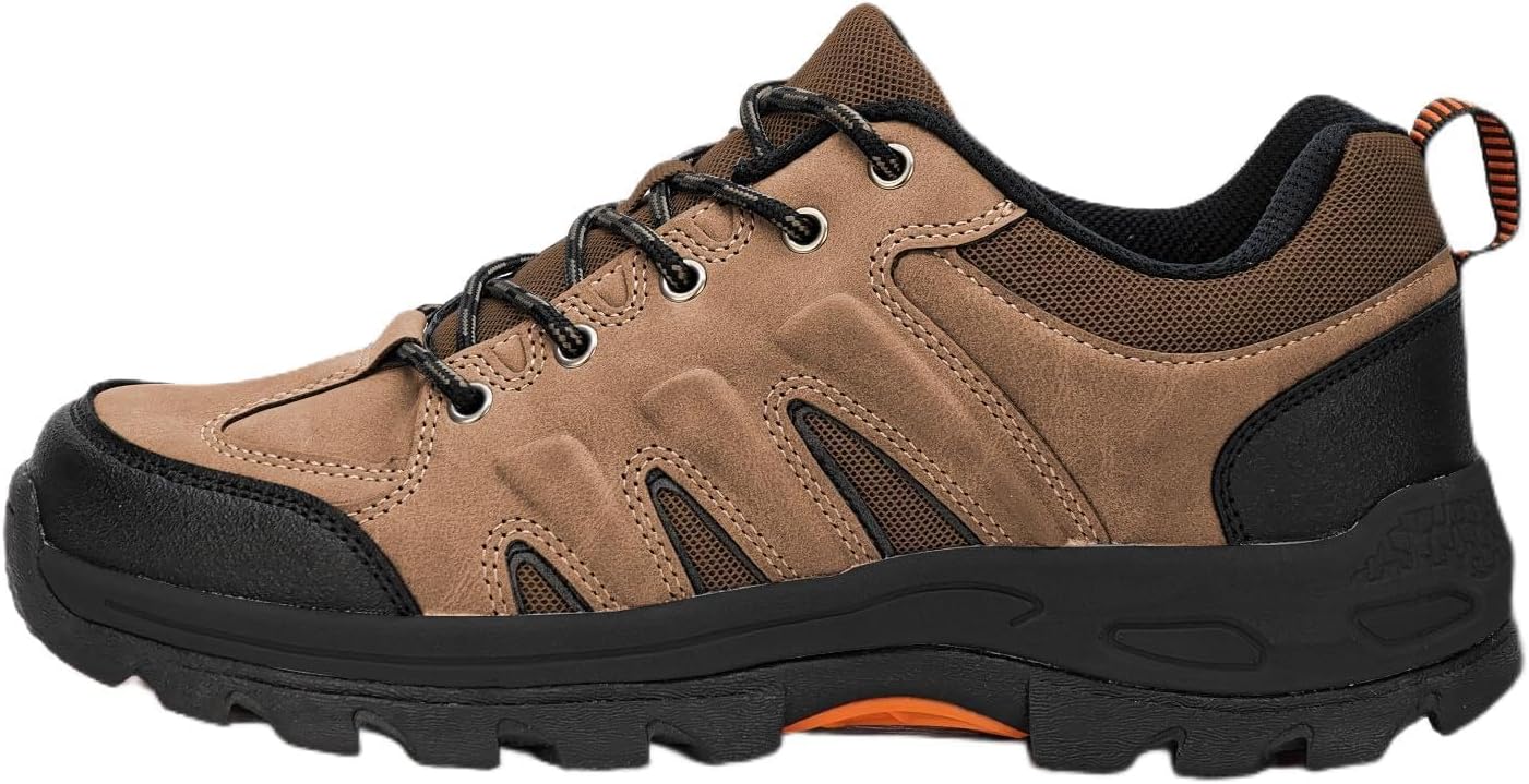 YOUTHUP Men's Hiking Shoes Non Slip Waterproof Lightweight Trail Shoes with Arch Support Comfortable Outdoor Trekking Sneakers for Camping Backpacking