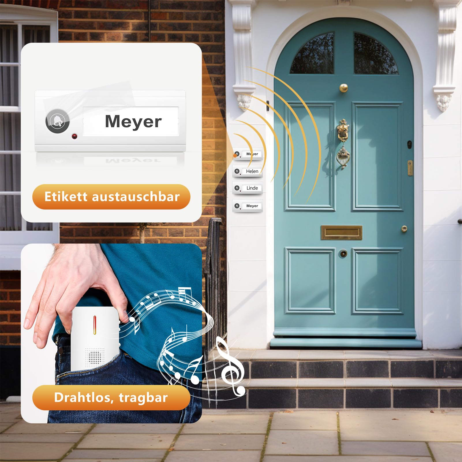 Campanello Wireless Per Esterno Impermeabile IP44, Campanello - Foto 5