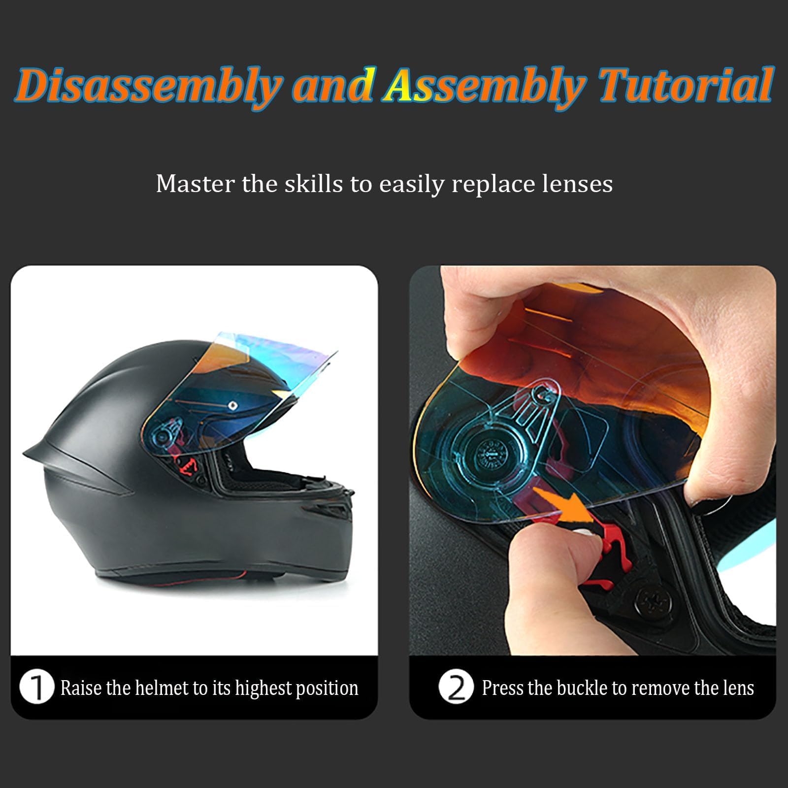 LINGYUE Helmet Visor Replacement for Scorpion EXO R1 520 1400,Motorcycle Helmet,Replace Anti-UV Anti-Scratch Dustproof Wind Shield,D : Automotive