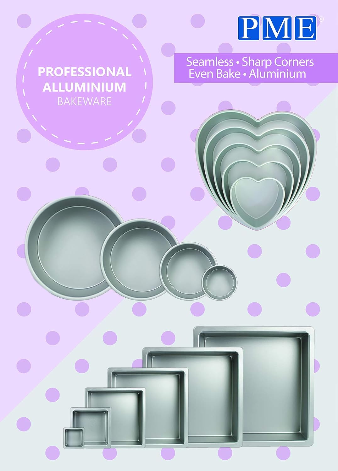 PME SQR054 Anodised Aluminium Square Cake Pan 5 x 5 x 4-Inch Deep, Silver, 5 x 5-inch - Image 5