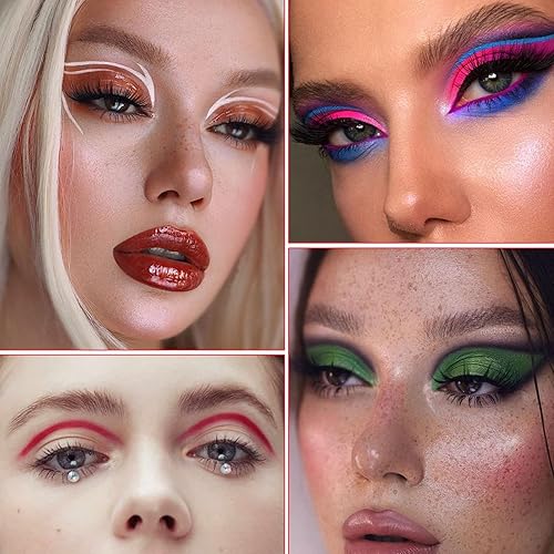 Miniatura 7 de CAHIUYOA 3 lápices delineadores de ojos verdes, delineadores de ojos metálicos, kit de delineador de ojos perlado, sombra de ojos brillante,