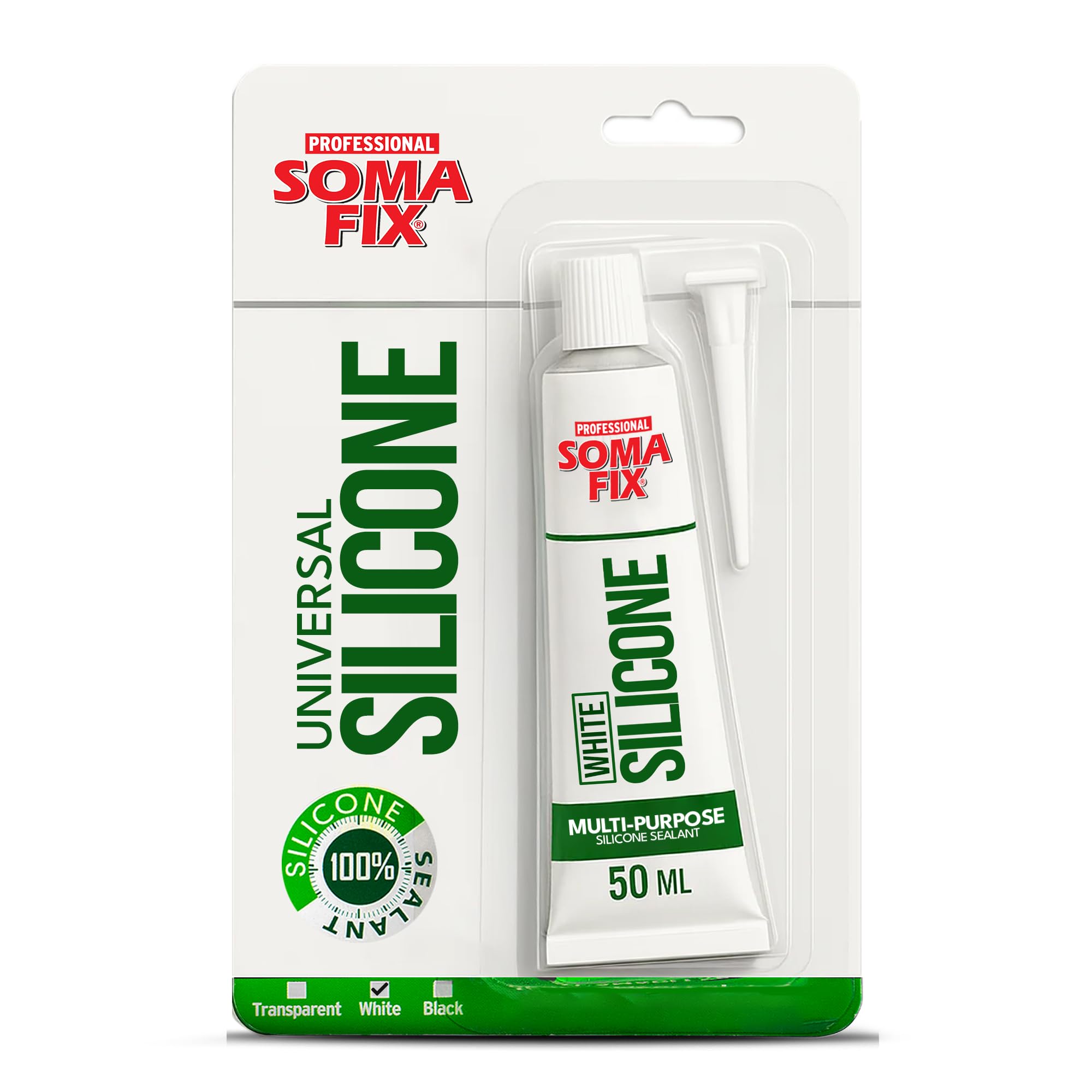 Silicone Caulk - Squeeze Tube Silicone Sealant for Wood, Kitchen, Bathroom, Sink, and Windows - Multi-Purpose & Waterproof (White)